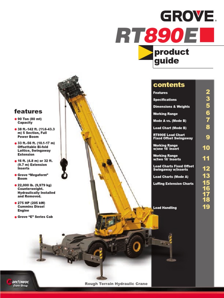 Grove 90 Ton Pdf Tire Crane Machine