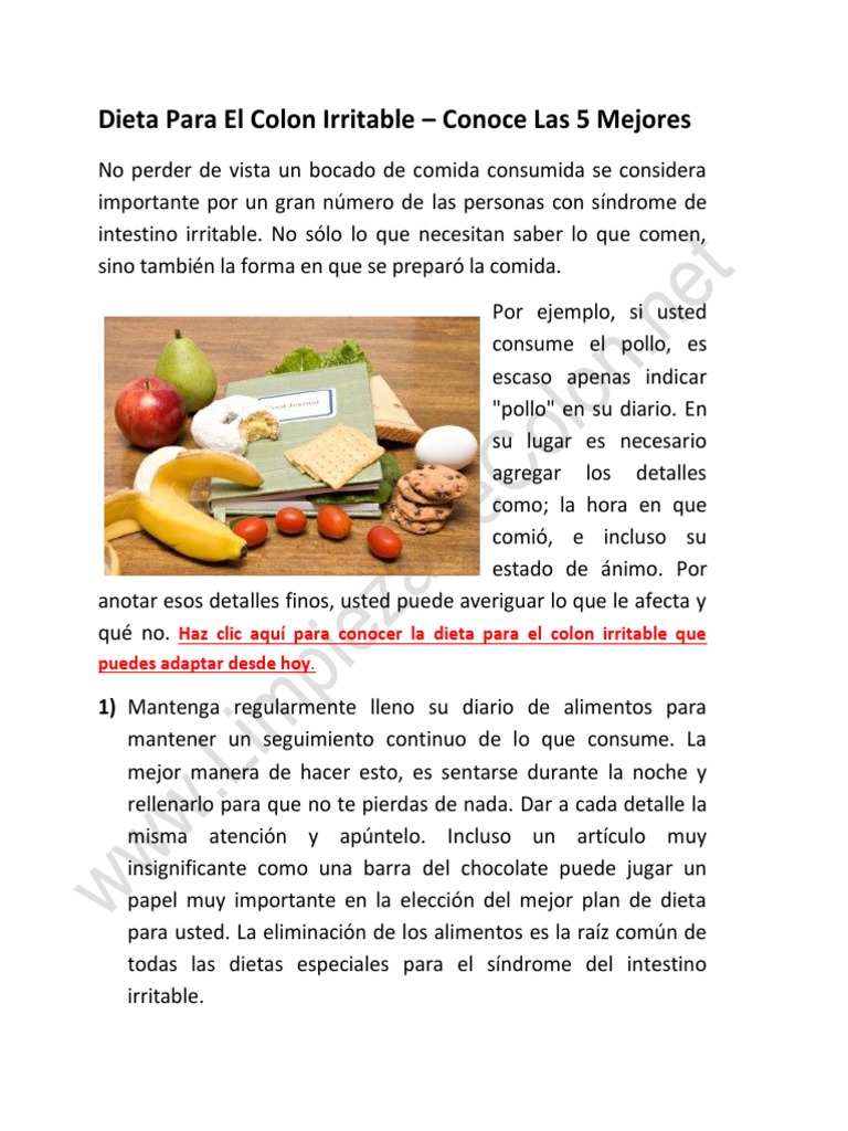 Dieta Para El Colon Irritable y Sus Ventajas Para Un Colon Saludable