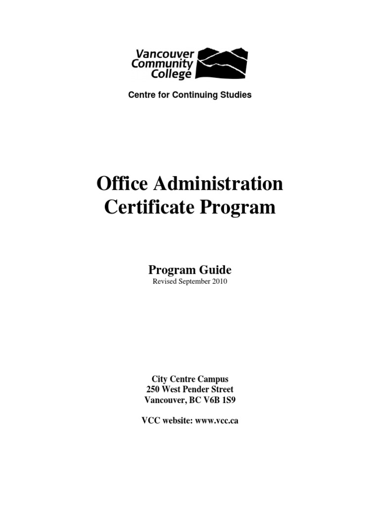 Office-Administration Certificate Programme | Download Free PDF ...