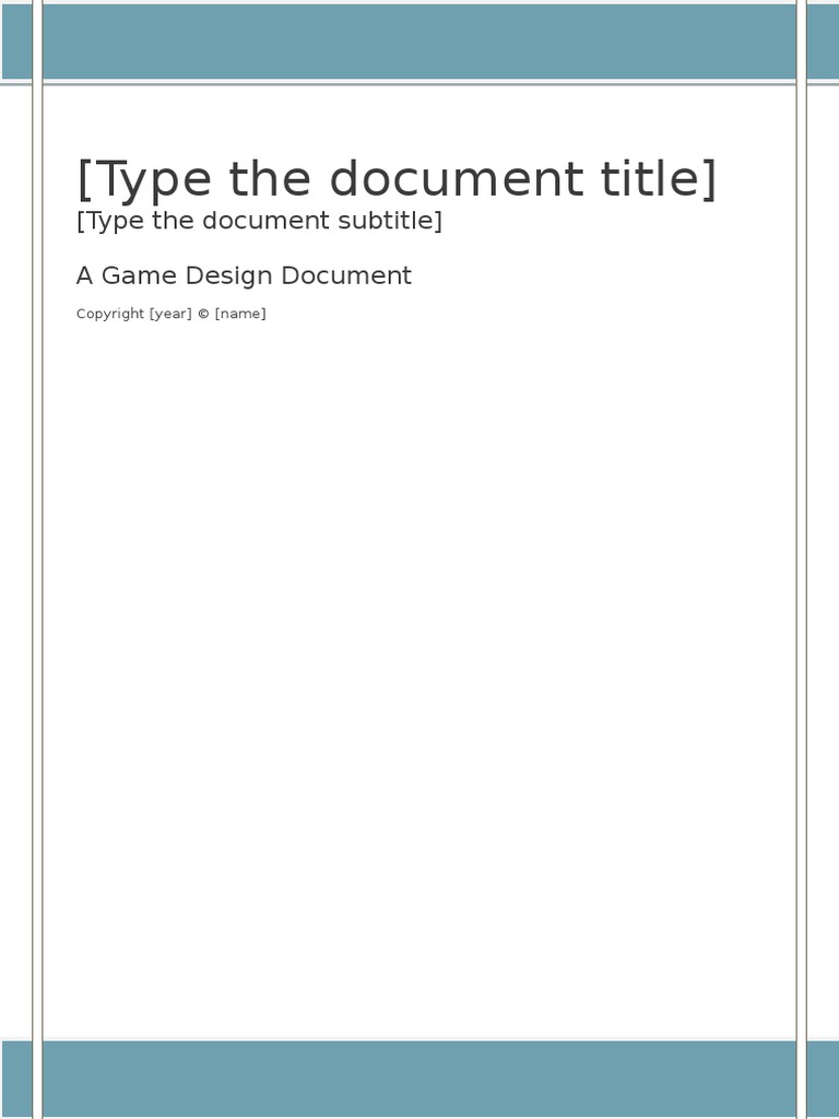 (Type The Document Subtitle) A Game Design Document | PDF