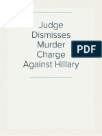 Judge Dismisses Murder Charge Against Hillary