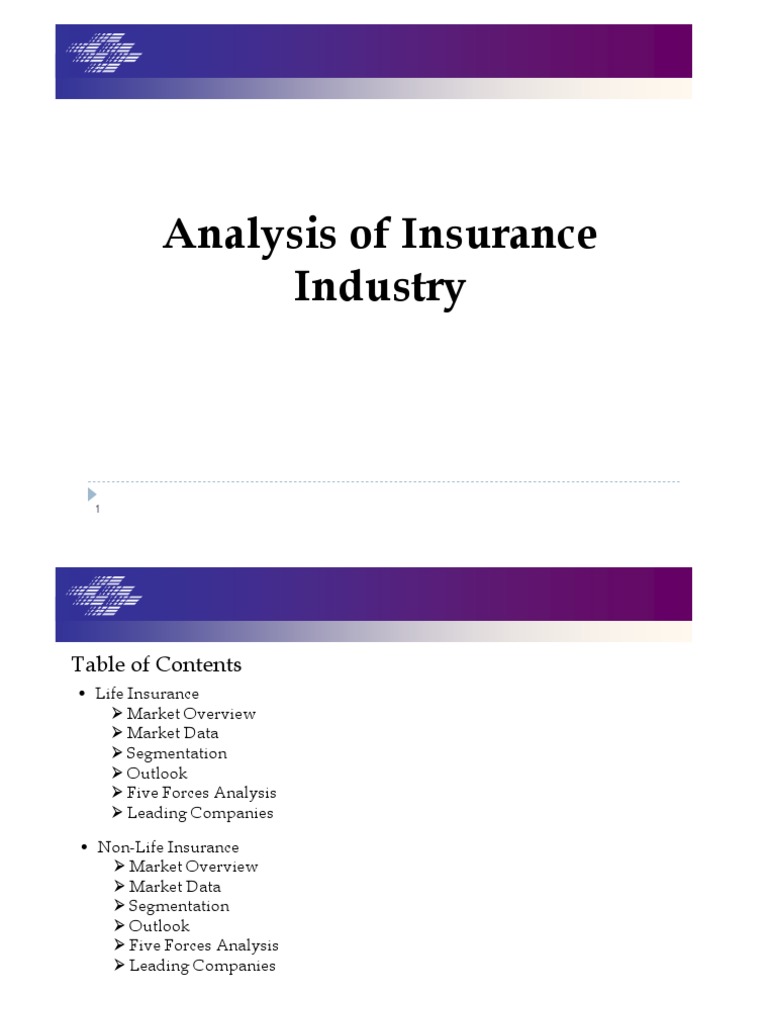 Analysis of Insurance Industry PDF Banks Insurance