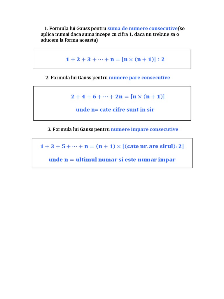 Gauss Formula | PDF