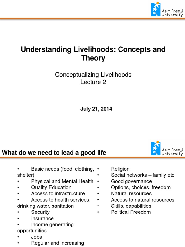 Livelihoods: Key Concepts and Theories | PDF | Poverty | Poverty ...