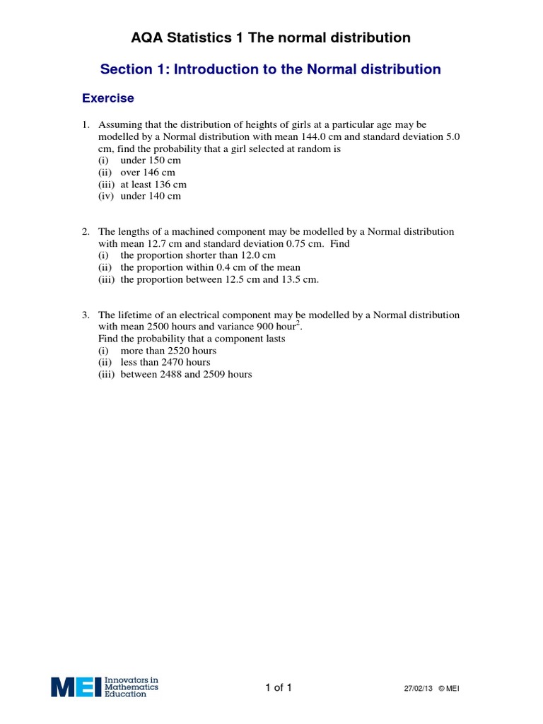 Introducing The Normal Distribution PDF | PDF