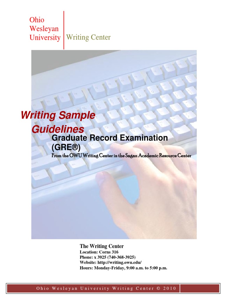 GRE Writing Guidelines PDF | PDF