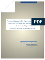 Proceedings of The International Conference On Music Semiotics