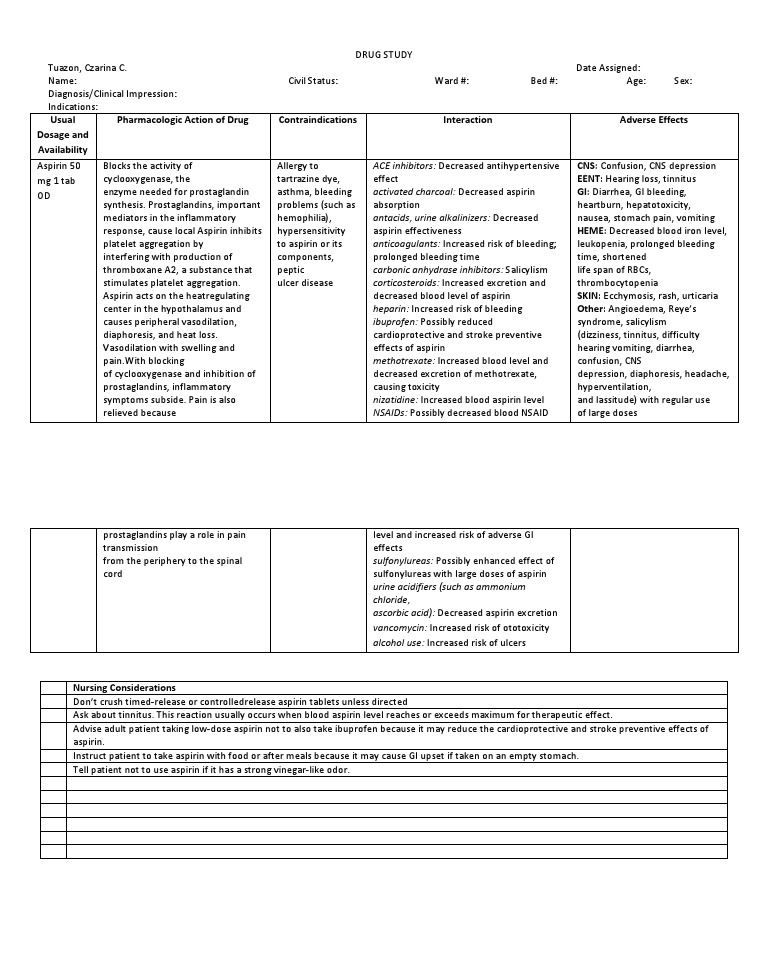 Aspirin Aspirin Nonsteroidal Anti Inflammatory Drug
