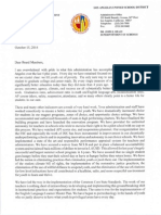 Superintendent John Deasy's Letter of Resignation From LAUSD 101514