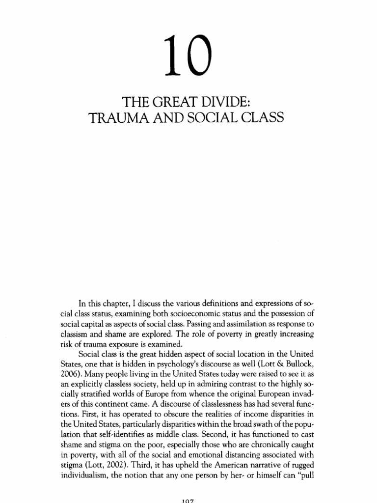 Trauma and the Social Class Divide | PDF | Poverty | Poverty & Homelessness