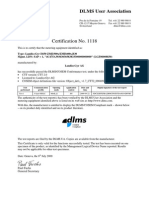 Certification No. 1118: DLMS User Association