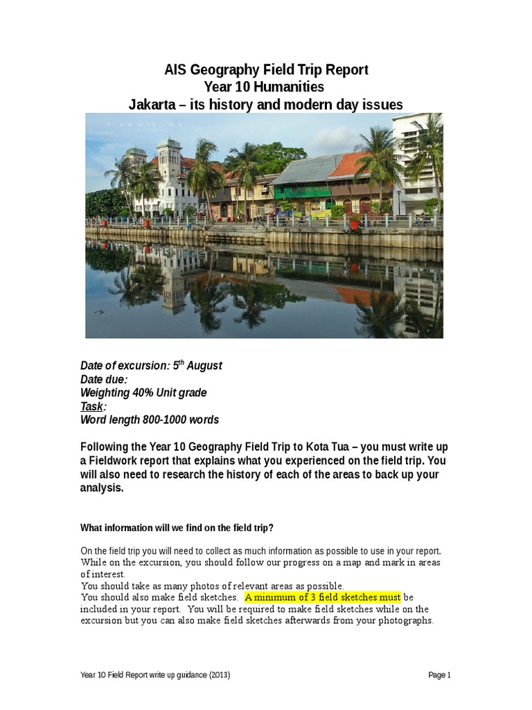 Jakarta Geography Field Trip Report | PDF | Field Research | Geography