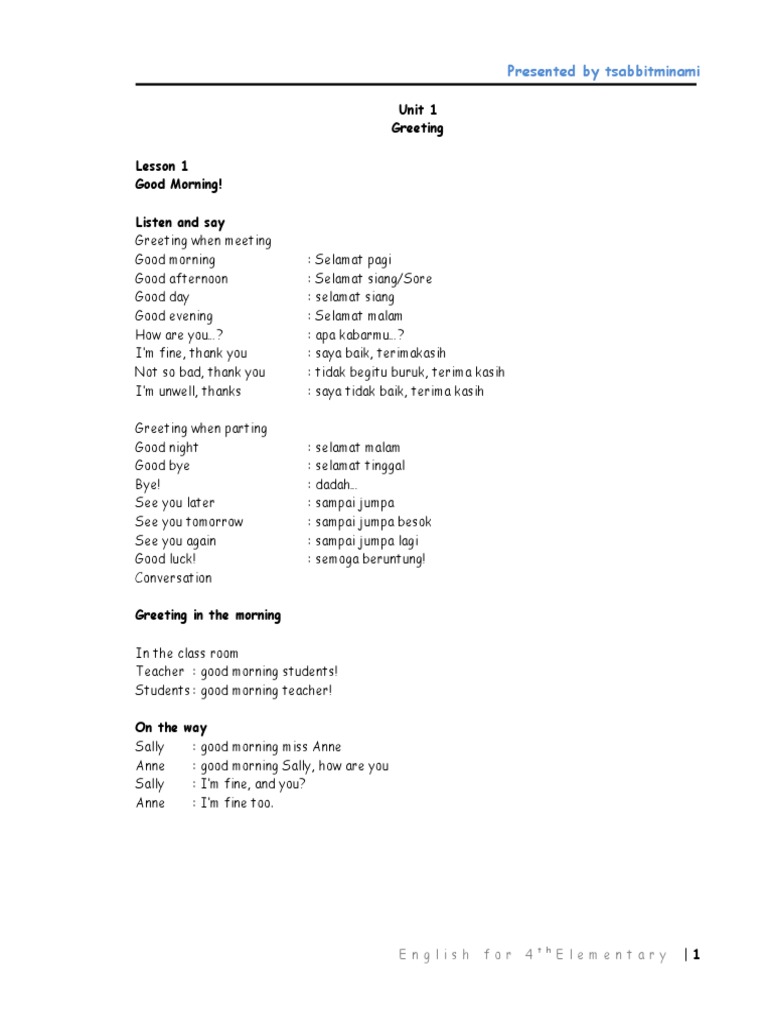 Bahasa Inggris Kelas 4 Pdf