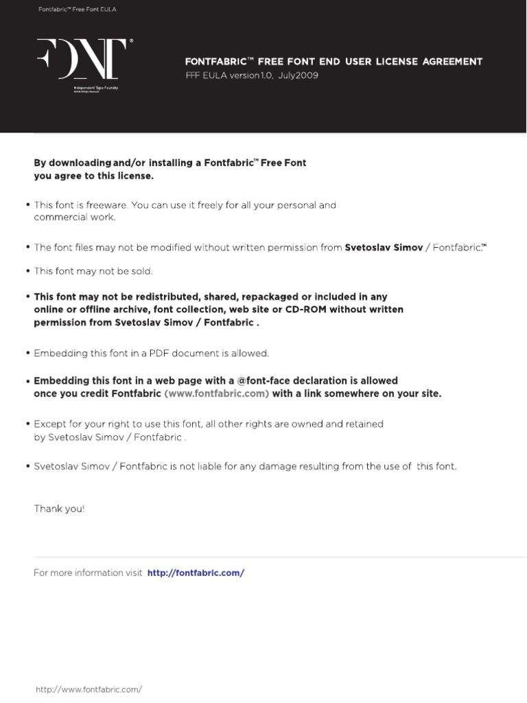 FFF EULA License PDF | PDF