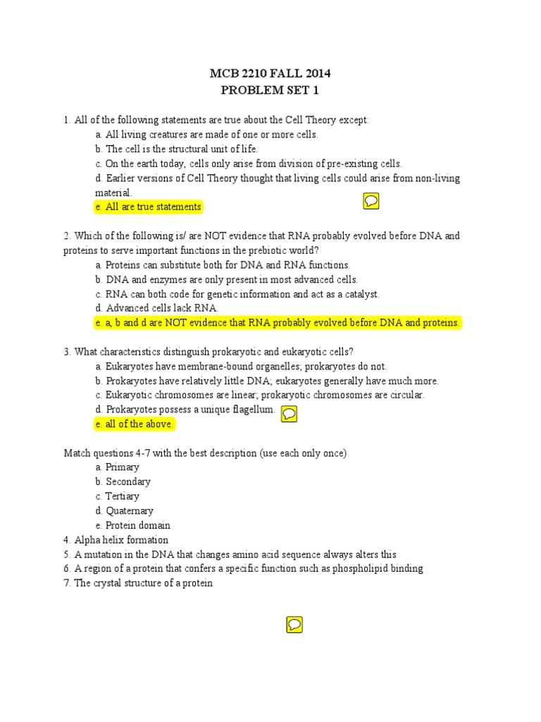 Cell Biology Problem Set Overview | PDF | Chaperone (Protein) | Microscopy