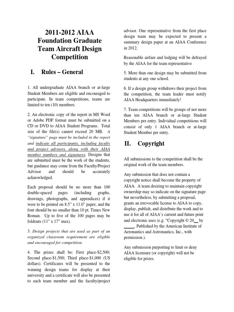 2011 2012 Grad Team Aircraft RFP Version 2 | PDF | Bomber | Aerial ...
