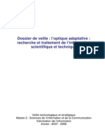 Dossier de Veille Sur L'optique Adaptative: Recherche de L'information Scientifique Et Technique (2008)