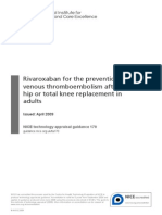 Guidance Rivaroxaban for the Prevention of Venous Thromboembolism After Total Hip or Total Knee Replacement in Adults PDF