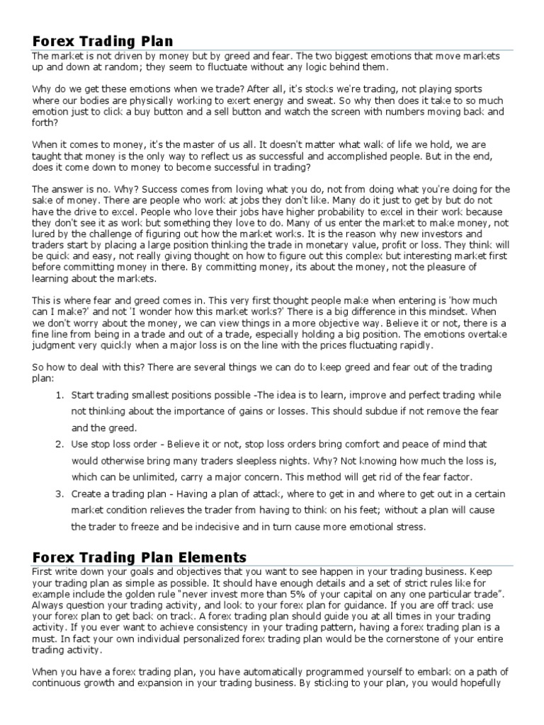 Essential Forex Trading Plan Guide | PDF | Order (Exchange) | Foreign ...