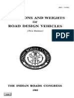 IRC 003-1983 Road Design Vehicles