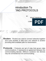 Introduction To Routing Protocols: BY: Aduait Pokhriyal ID. No 34915 3 Year Computer Engineering
