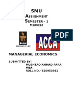 SMU A S: Managerial Economics