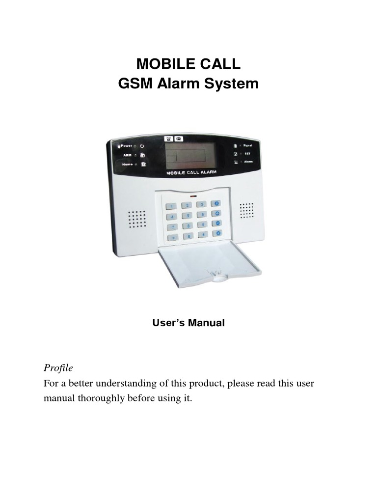 GSM Alarm System User Manual | PDF | Remote Control | Telephone