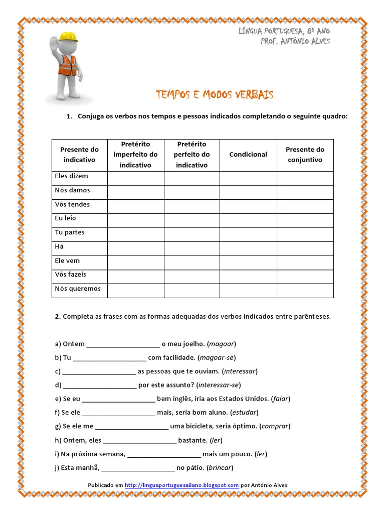 Atividades de Conjugação Verbal | PDF