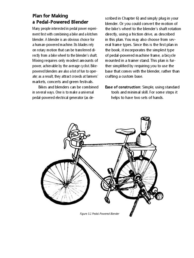 Pedal Powered Blender A Simple Guide to Converting a Blender to Human