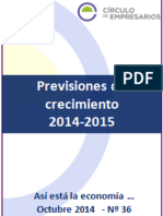Previsiones de crecimiento 2014-2015 (Así está la economía octubre 2014)