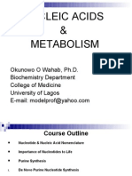 DR Okunowo Wahab Introductory Molecular Biology Lecture Note I (Nucleotides Metabolism)