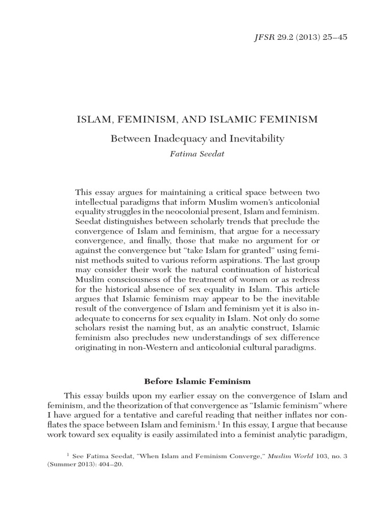 Rethinking Islamic Feminism's Role | PDF | Feminism | Gender Studies