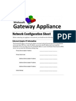 Winfrasoft Appliance Network Configuration Sheet 3.1