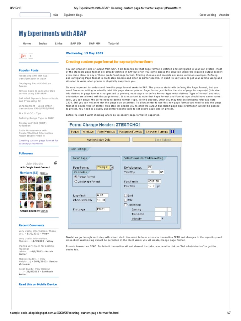 Custom Page Format in SAP Smartforms | PDF | Xslt | Printer (Computing)