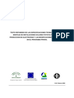 Especificaciones Técnicas de Instalaciones Fotovoltaicas PDF
