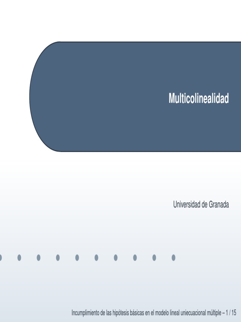 Tema 4. Multicolinealidad PDF | PDF | Multicolinealidad | Diferencia
