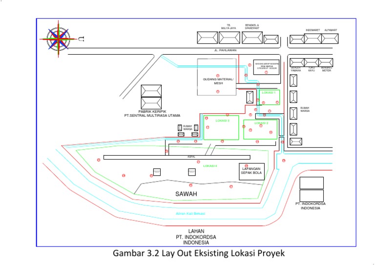 Lay Out Eksisting Lokasi Proyek | PDF