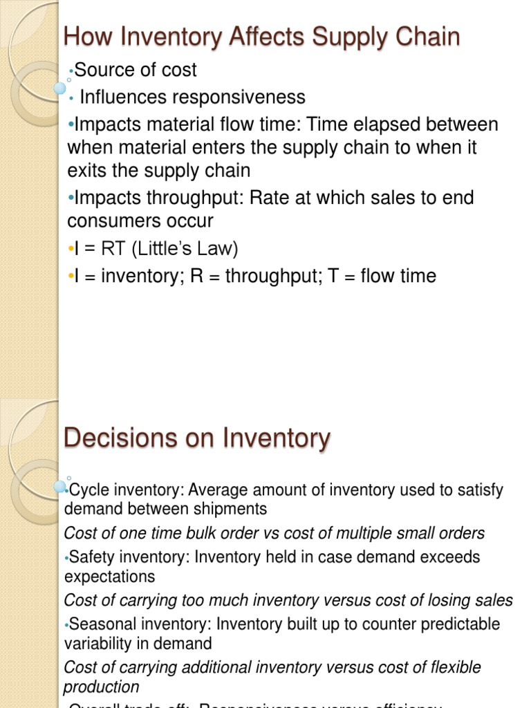 Impact of Inventory on Supply Chain Efficiency | PDF | Business | Computers