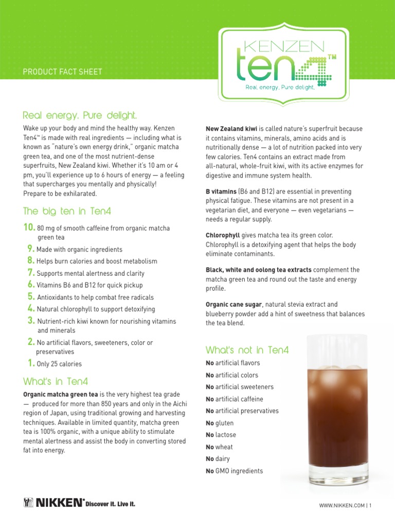 Kenzen Ten4 Factsheet - English | PDF
