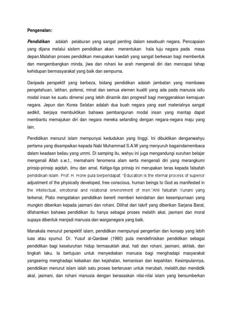 Pendidikan Sempurna Penting Untuk Pembangunan Negara Latest Pdf