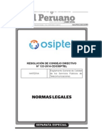 OSIPTEL: Reglamento General de Calidad de Los Servicios Públicos de Telecomunicaciones