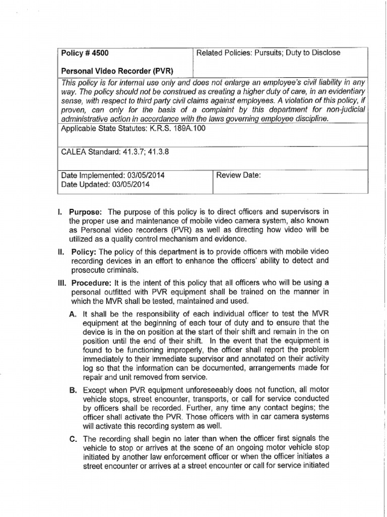 Hillview Body Cam Policy PDF