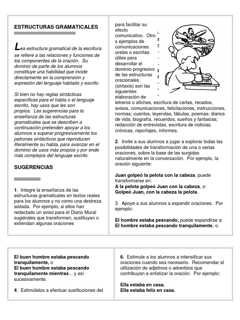 Ejemplos de Estructuras Gramaticales | PDF | Oración (Lingüística ...