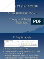 Lecture 21 (12/11/2006) : X-Ray Diffraction (XRD) Theory and Analytical Technique