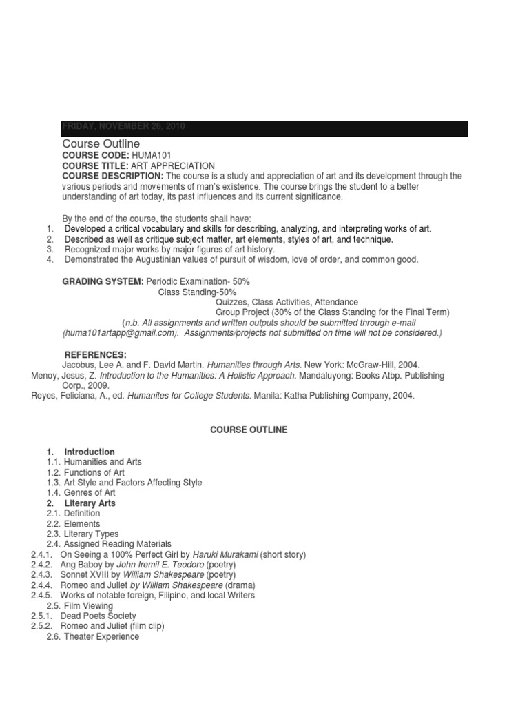 My expectation in art appreciation essay picture