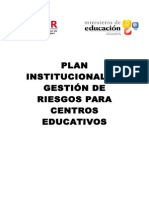 Plan Institucional de Gestión de Riesgos para Centros Educativos