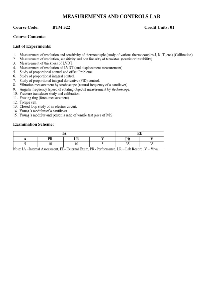 Engineering Lab Experiments Guide | PDF