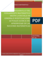 El Desarrollo Del Pensamiento Matemático Según La Escuela de Ginebra