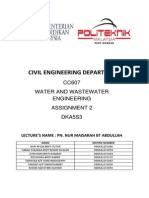 Water and Wastewater Engineering Assignment 2 CC607