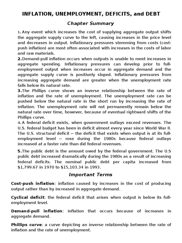 Inflation, Unemployment, and Deficits Analysis | PDF | Deficit Spending ...